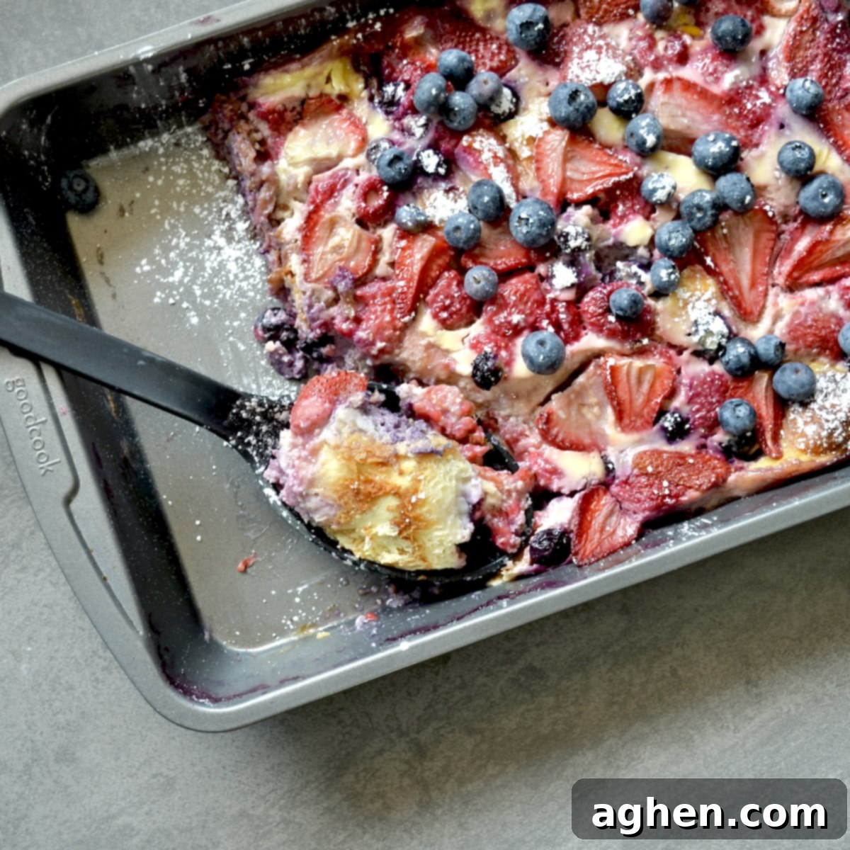 Smart Start: Weight Watchers Breakfast Casseroles for Any Gathering 10 A Berry and Cream Cheese Breakfast Casserole overflowing with fresh mixed berries.