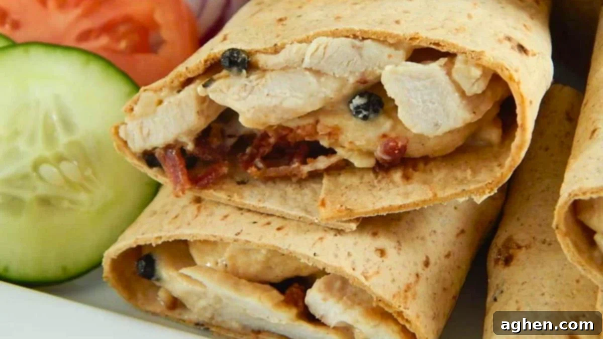 chicken alfredo wraps