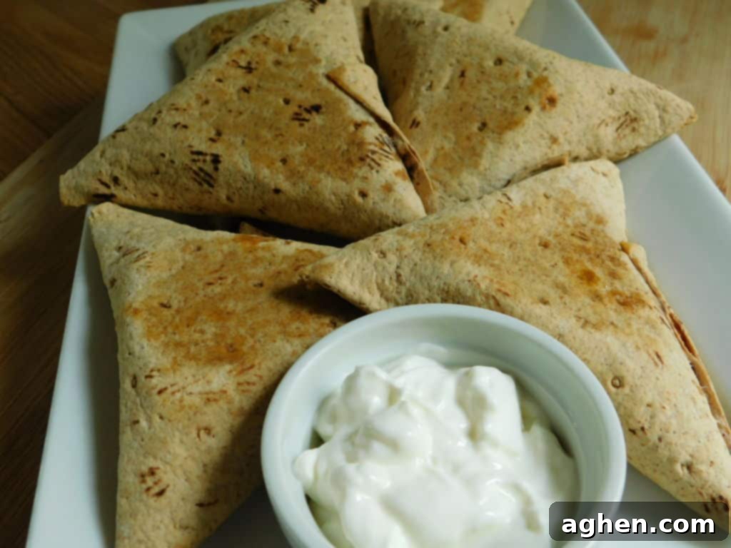 taco pockets with sour cream