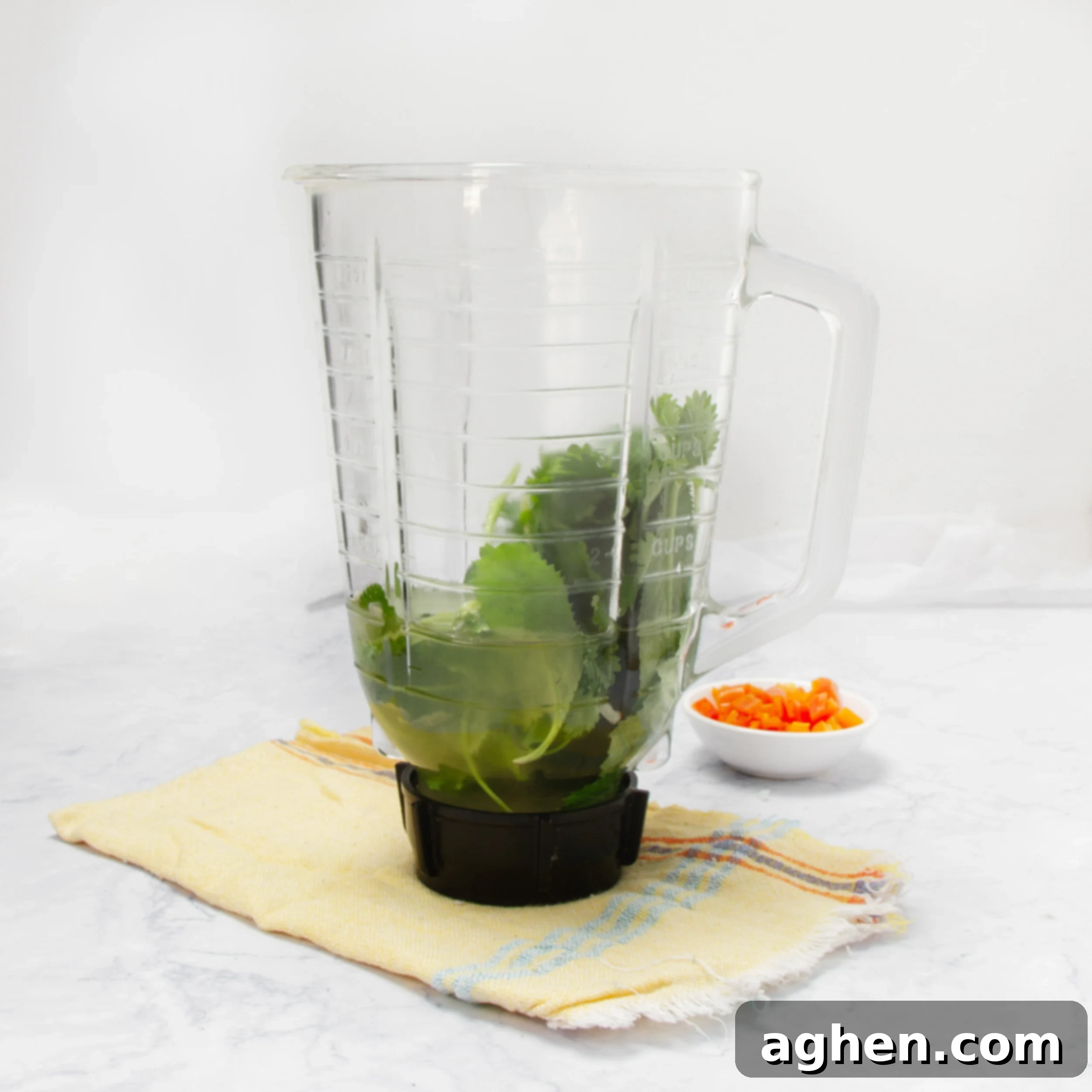 Sauce ingredients in a blender. 